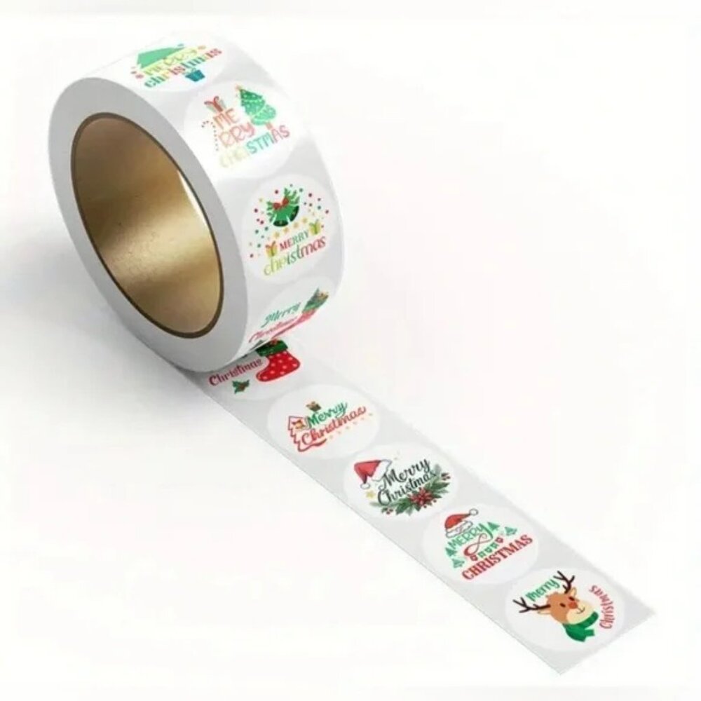 100 pcs 1" Thank You Christmas shipping Labels
